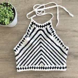 Cropped Knit Halter Top